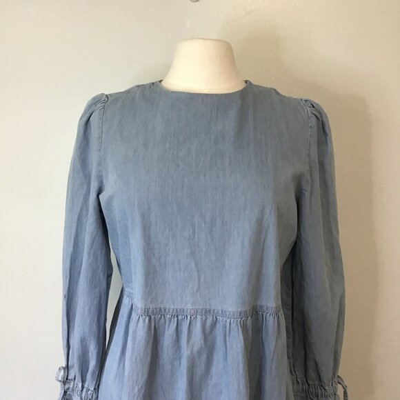 Benin Plain Crew Neck Dress with Back Keyhole Button Size 8 - Picture 2 of 15